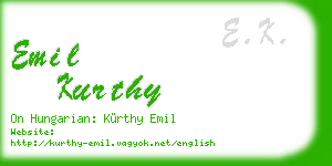 emil kurthy business card